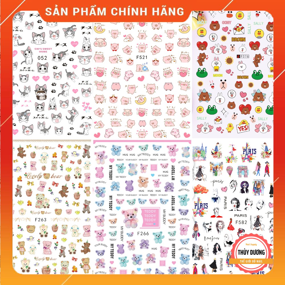 Sticker dán móng hoạt hình 3