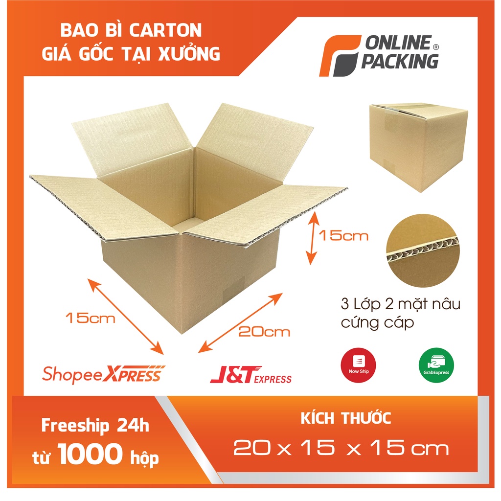 20x15x15 Bộ 40 hộp Carton đóng hàng