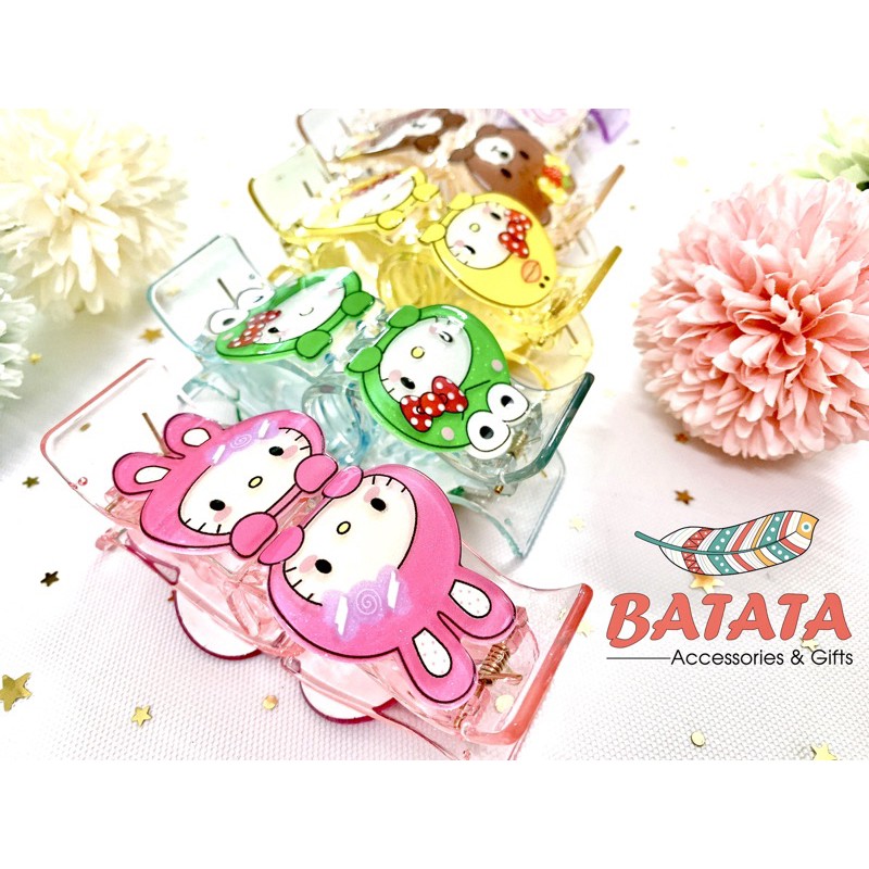 Kẹp Càng Cua Trong Suốt Mèo Hello Kitty Hình Thú Siêu Dễ Thương, Cute, Nhiều Màu Sắc