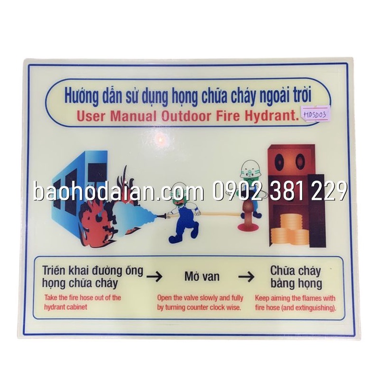 Hướng dẫn sử dụng bình chữa chạy dạ quang 20 x 23cm