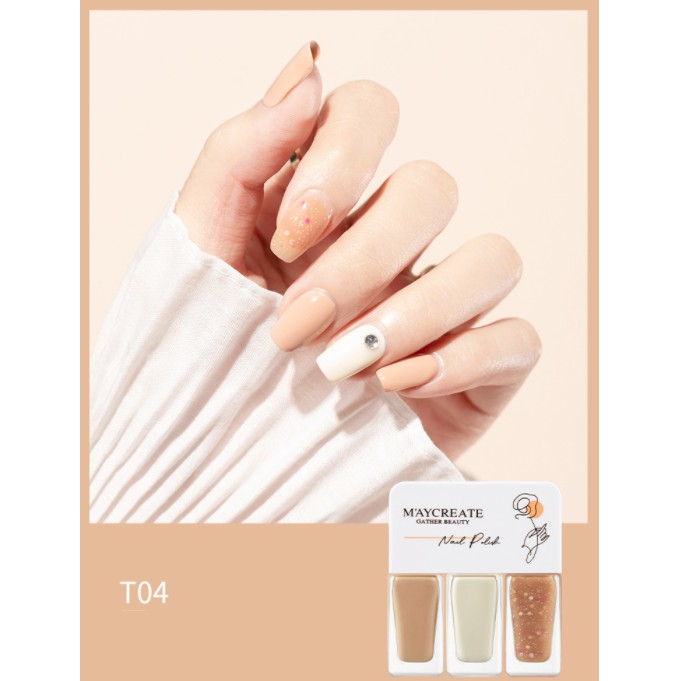 Set 3 chai sơn móng tay Maycreate Nail Polish 4g*3