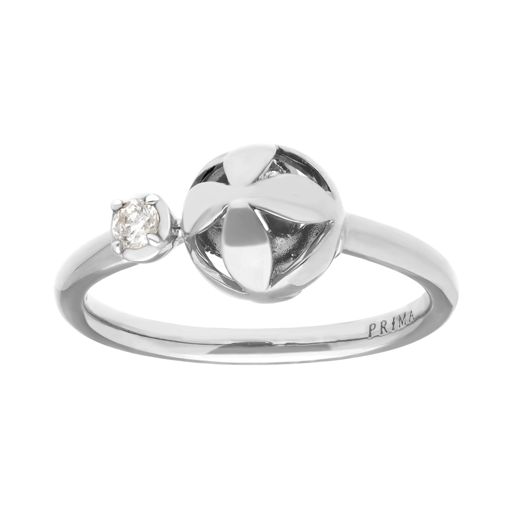 PRIMA Nhẫn Kim Cương - Vàng 18K - BST Meridian - Hình Cỏ bốn lá - 105R4493