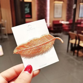 Kẹp Tóc Lụa Hình Chiếc Lá Nhiều Màu Phong Cách Hàn Quốc