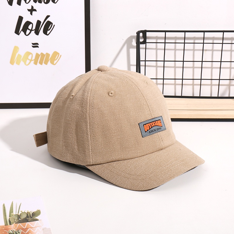 Nón kết vành ngắn mềm mại phối miếng vá phong cách Hàn Quốc vintage xuân hè cho nam và nữ