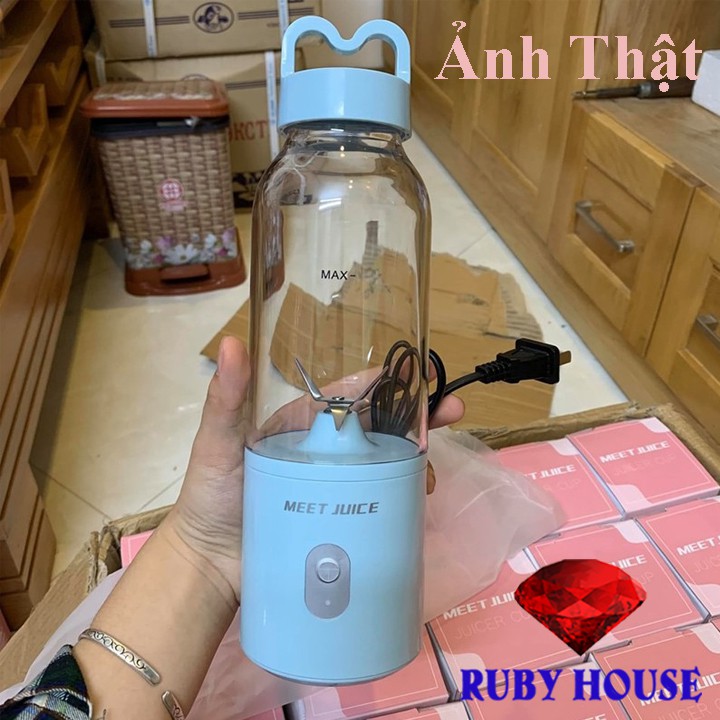 [BH 1 ĐỔI 1]Máy xay sinh tố cầm tay Meet Juice CHÍNH HÃNG ,  Xay cực nhanh 9s, động cơ khỏe, hàng cao câp-Ruby House