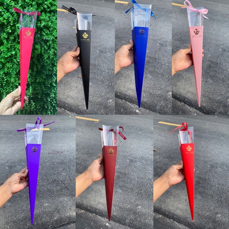 Vỏ hộp mica đựng hoa 1 bông ib chọn màu