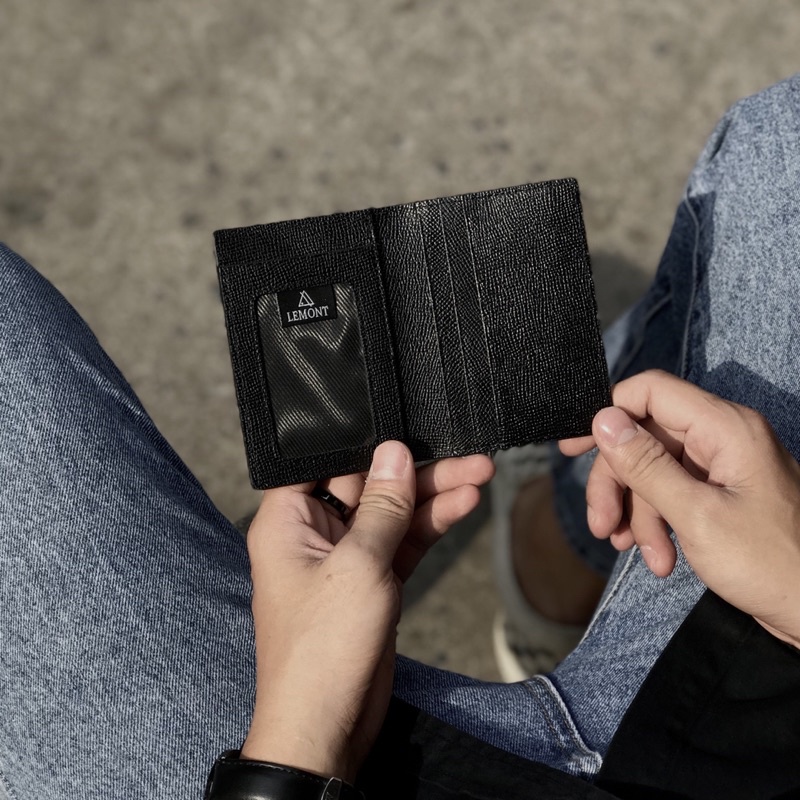 Combo 2 Ví da bò màu Đen - Chính hãng Lemont