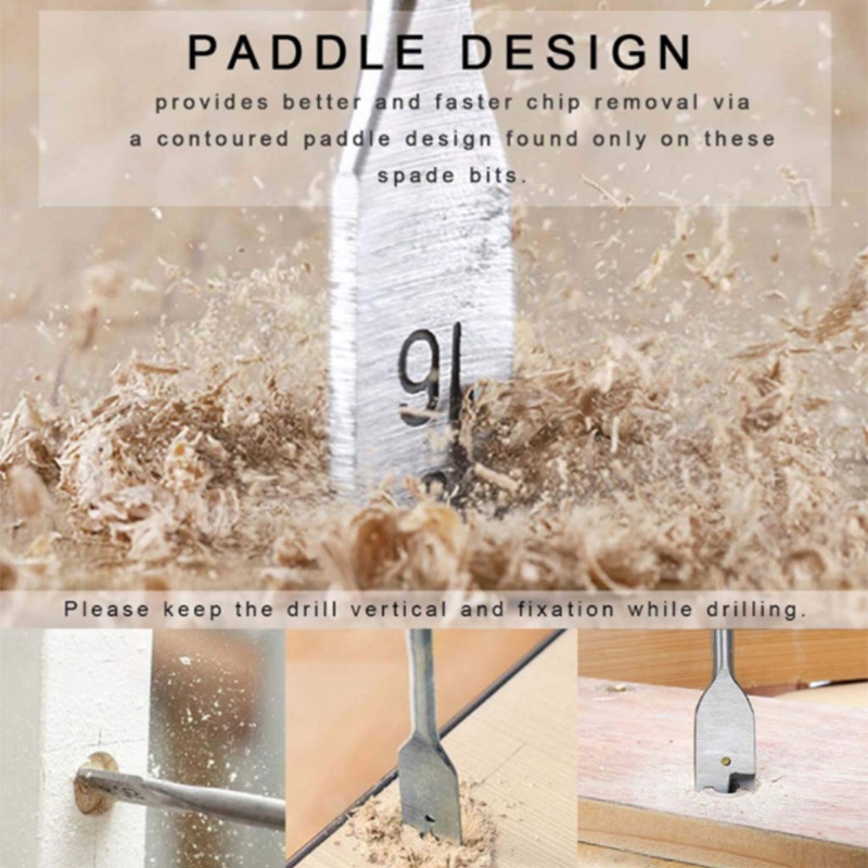 Set 6 Mũi Khoan Dẹt Định Vị Chính Xác Chuyên Dụng Cho Làm Việc