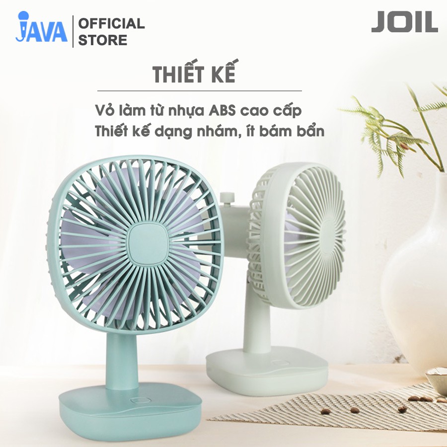 [LOẠI XỊN LỒNG XOAY - CÓ ĐÈN] Quạt tích điện mini Yase Fan-JAVA V1 - Có chân để bàn - 3 tốc độ gió - Dùng 2-4h | BigBuy360 - bigbuy360.vn