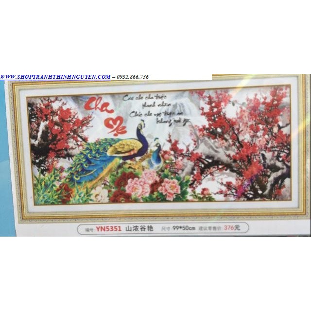 Tranh đính đá cha mẹ ( chưa đính)-YN5351