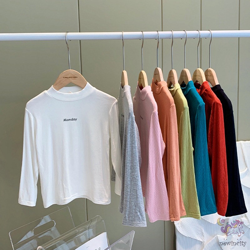 Áo Thun Dài Tay Cổ Tròn Cho Bé Gái