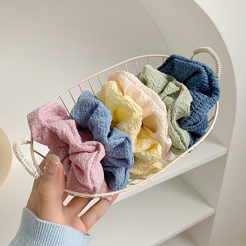 Dây buộc tóc cao su co giãn màu trơn phong cách Hàn Quốc thanh lịch cho nữ