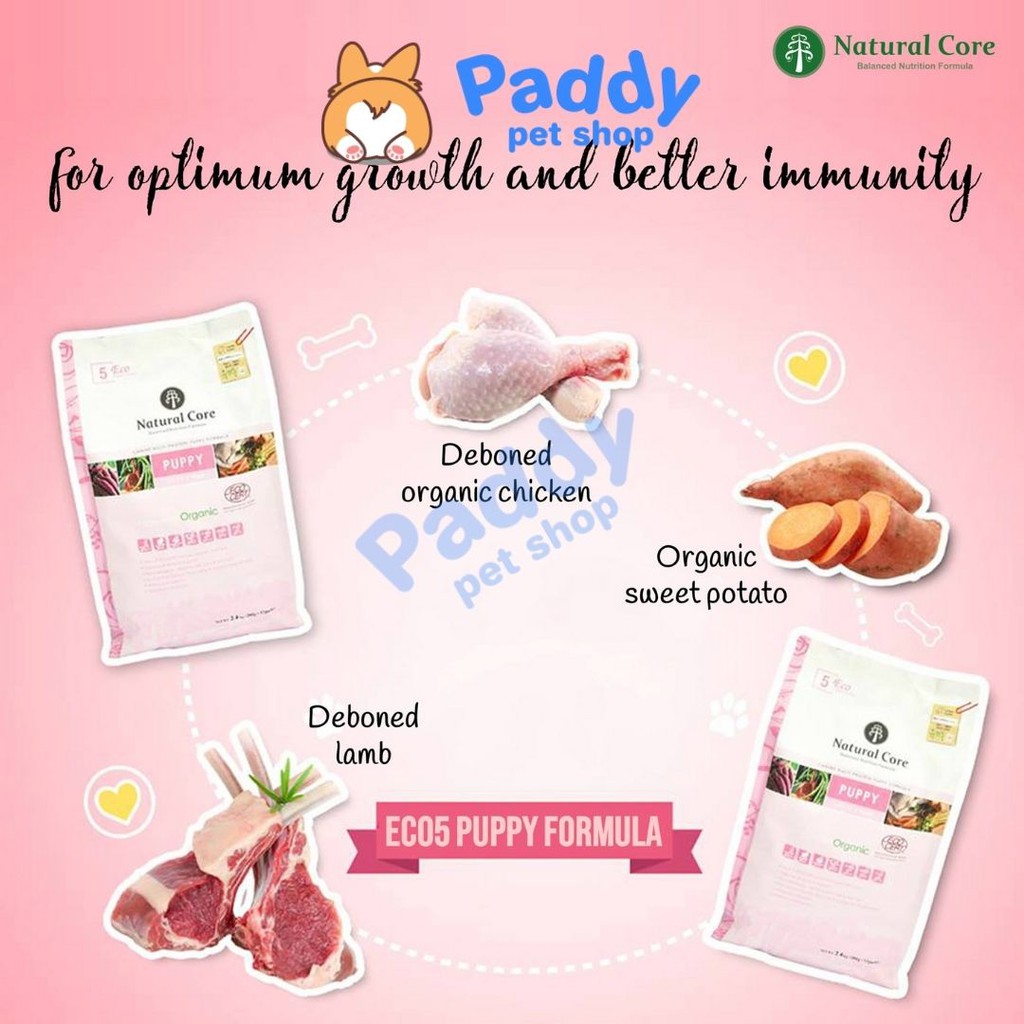 Hạt Cho Chó Con Hữu Cơ Natural Core Puppy Vị Cừu