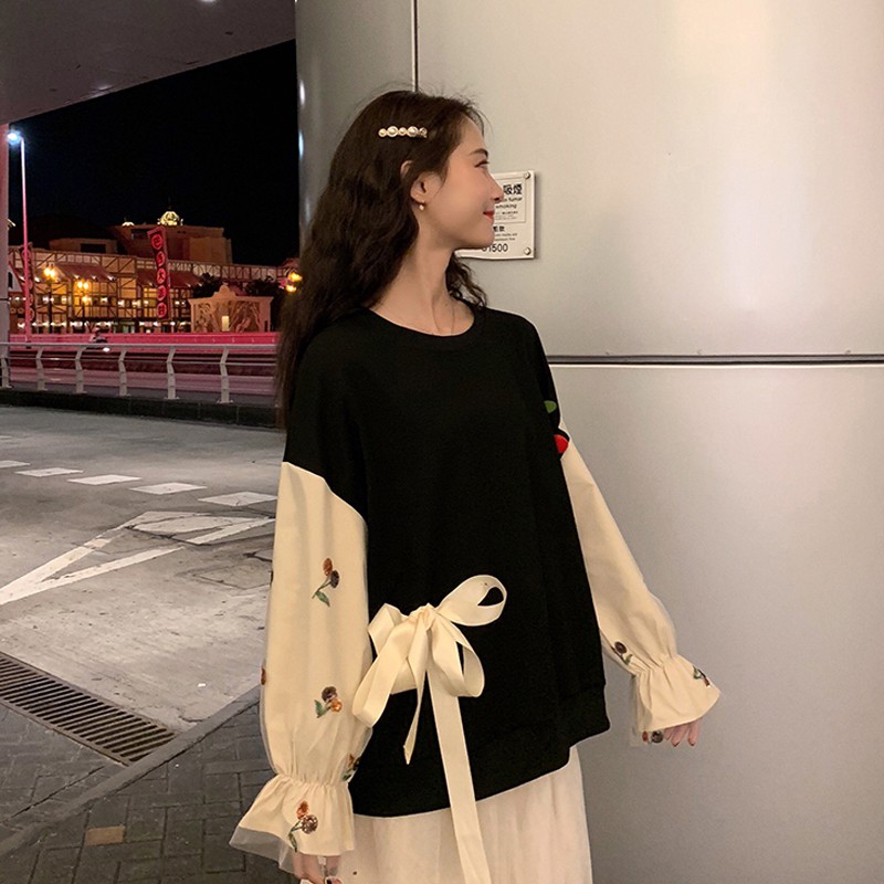 Order | Set áo thun dài tay, chân váy xòe xếp tầng ulzzang M1233 | BigBuy360 - bigbuy360.vn