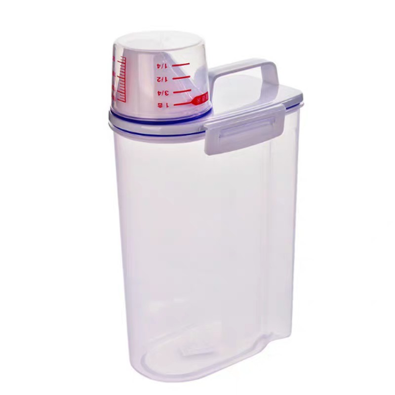 PVN14766 Hộp nhựa đựng đồ khô ngũ cốc, thùng gạo 2kg có miệng vòi rót T2 .