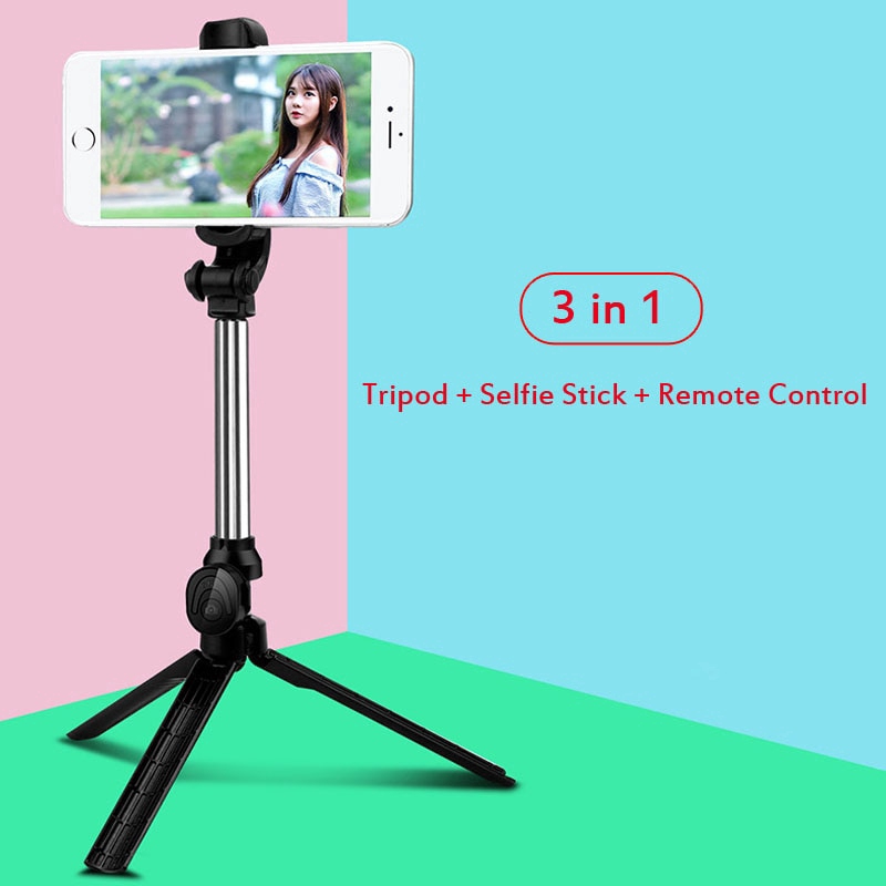 3 trong 1 Bluetooth Selfie Stick có thể gập lại cầm tay Monepad Shutter Remote Self Timer