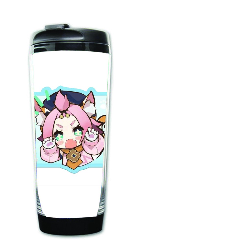 Bình nhựa đựng nước in hình GENSHIN IMPACT game anime chibi tiện lợi độc đáo m2