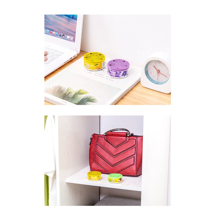 B26 Hộp Sáp Thơm Hộp Tròn để nhà vệ sinh, nhà tắm,phòng ngủ- Sáp tự nhiên khử mùi hôi để tủ quần áo, ô tô