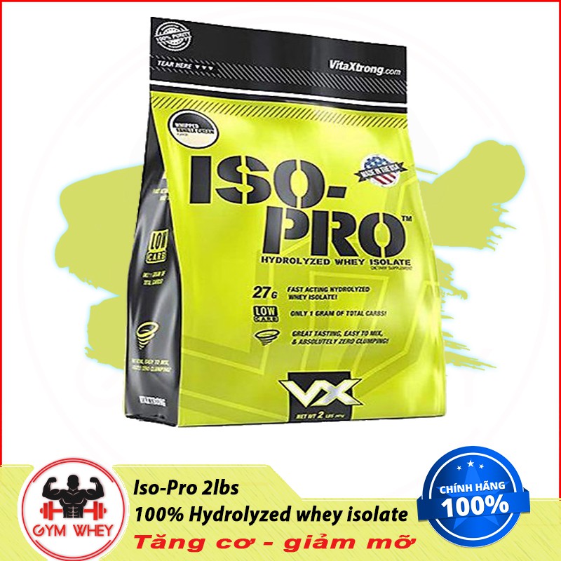 [FreeShip] Sữa Tăng Cơ 100% Hydrolyzed Whey Isolate Vitaxtrong Iso Pro 2lbs (0.9 KG) - Chính Hãng 100%