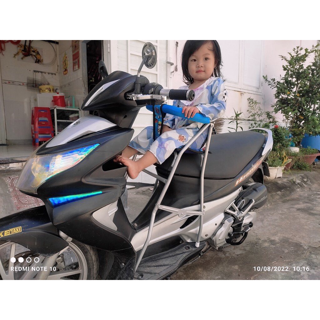 Ghế ngồi xe máy Hayate cho bé , GHẾ GA XÉP SẮT SƠN GẤP GỌN