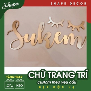chữ dán tường làm theo yêu cầu