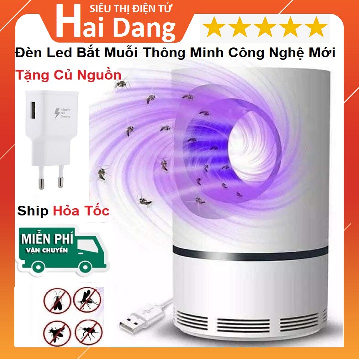 Đèn Bắt Muỗi Thông Minh, Tặng Củ Nguồn 2A Sạc Được Điện Thoại - An Toàn - Hiệu Quả - Bảo Vệ Sức Khỏe Gia Đình