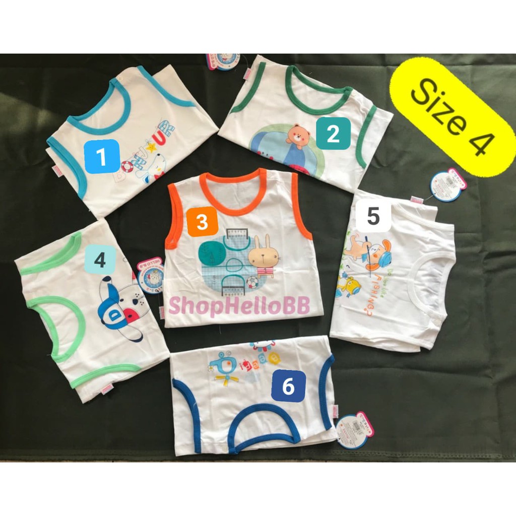 ÁO SÁT NÁCH HELLO BB đủ size 1-10 (bé 6-29kg)