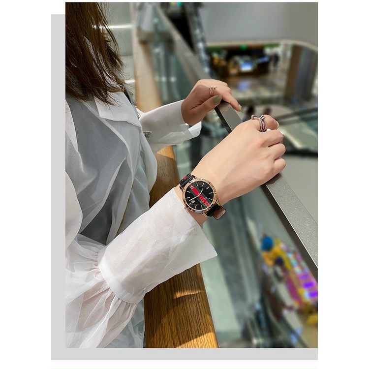 Đồng hồ Nữ GUCCI Size 34mm, mặt tròn, dây da bền màu