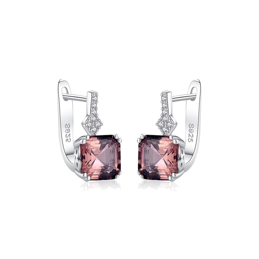 Bộ Trang Sức Bạc Nữ Đính Đá Nâu Hồng Sang Trọng Cho Nữ BNT613-Bảo Ngọc Jewelry