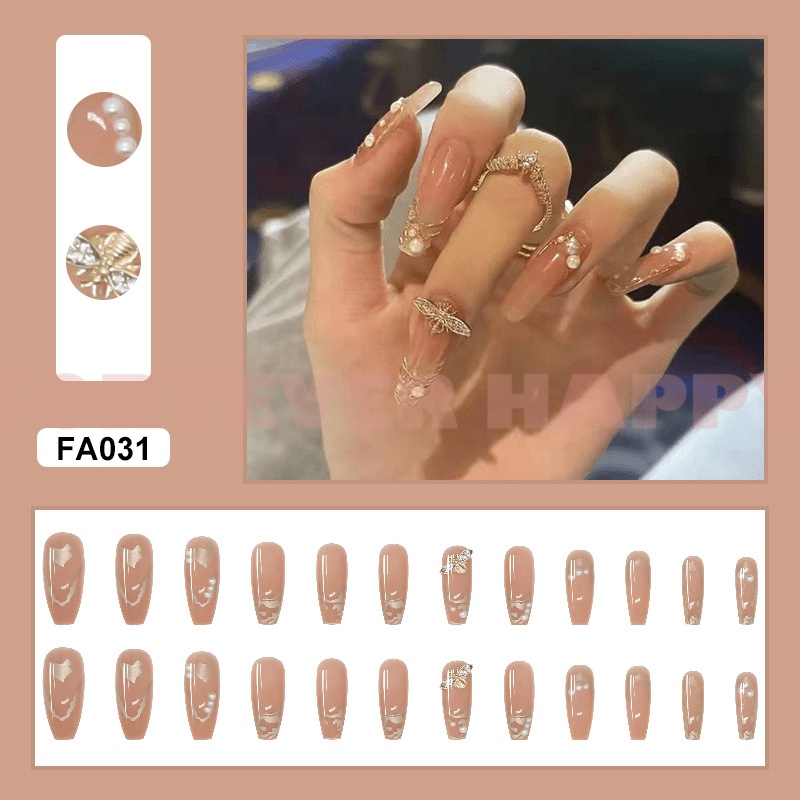 Set 24 móng tay giả dài nhiều kiểu dáng thời trang xinh xắn