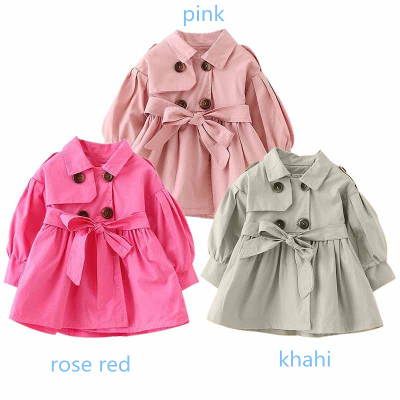 Áo khoác cotton có nơ dễ thương cho bé gái