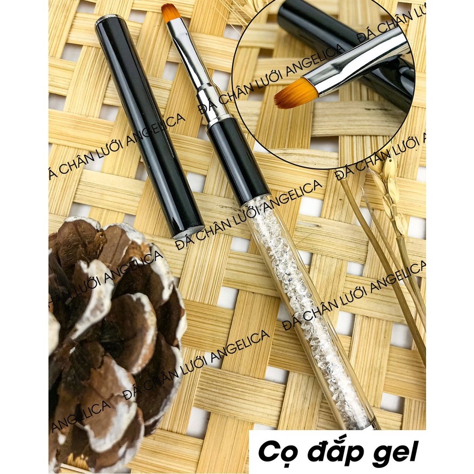 Cọ 10 Loại Cây Đắp Bột Vẽ Nail Cơ Bản Cán Đá ANGELICA CBC