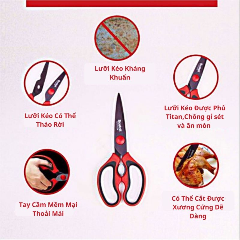 Kéo 3M Titanium chuyên dùng nhà bếp