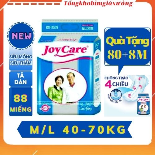 COMBO 80+8KM Tã Người Lớn, Bỉm Người Già JoyCare size ML40-70kg