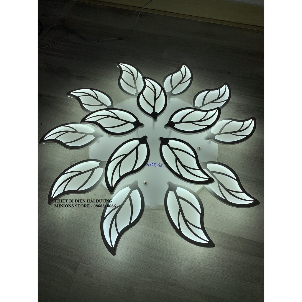 Đèn led ốp trần hình 15 lá NT026 - Decor Trang Trí - 3 chế độ ánh sáng - Có Điều Khiển Từ Xa - Có Video