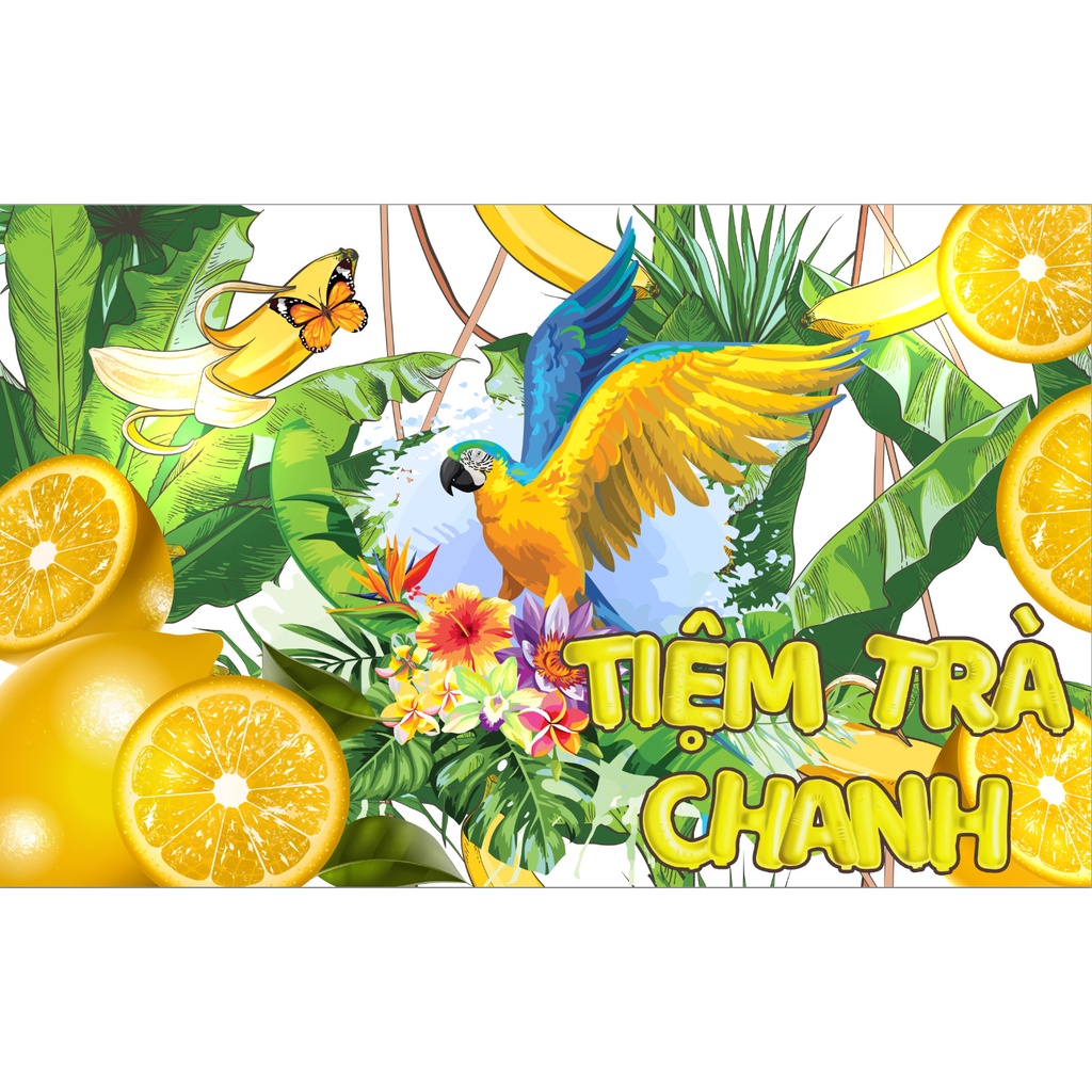 Tranh dán tường Quán Cafe, Trà Sữa, Trang Trí Cửa Hàng 3D mẫu hot