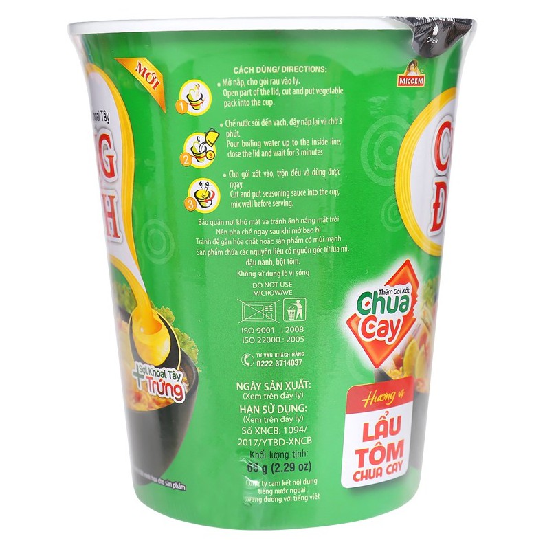 Mì khoai tây Cung Đình hương vị lẩu tôm chua cay ly 65g | BigBuy360 - bigbuy360.vn