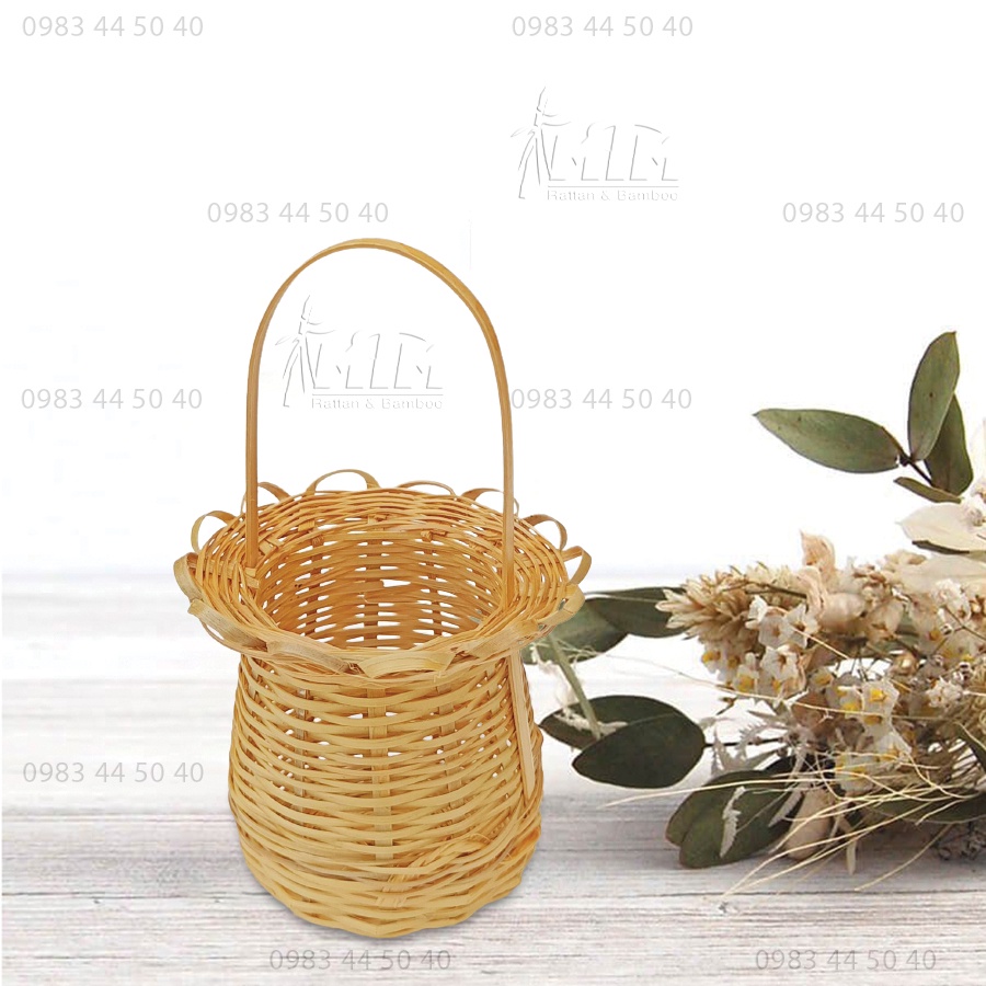 Giỏ tre mini l Giỏ hoa nhí (6cm) - decor/trang trí, phụ kiện chụp hình.
