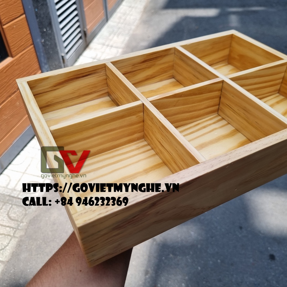 Khay gỗ trang trí món ăn trang trí topping lẩu chuyên dụng cho nhà hàng khay gỗ - Gỗ thông