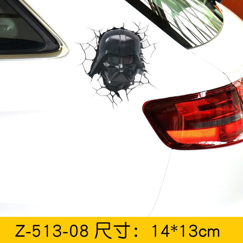 Miếng Dán Phản Quang Chống Nước Hình Avenger Star Wars Batman Ironman Captain America Vui Nhộn Trang Trí Xe Hơi Xe Máy