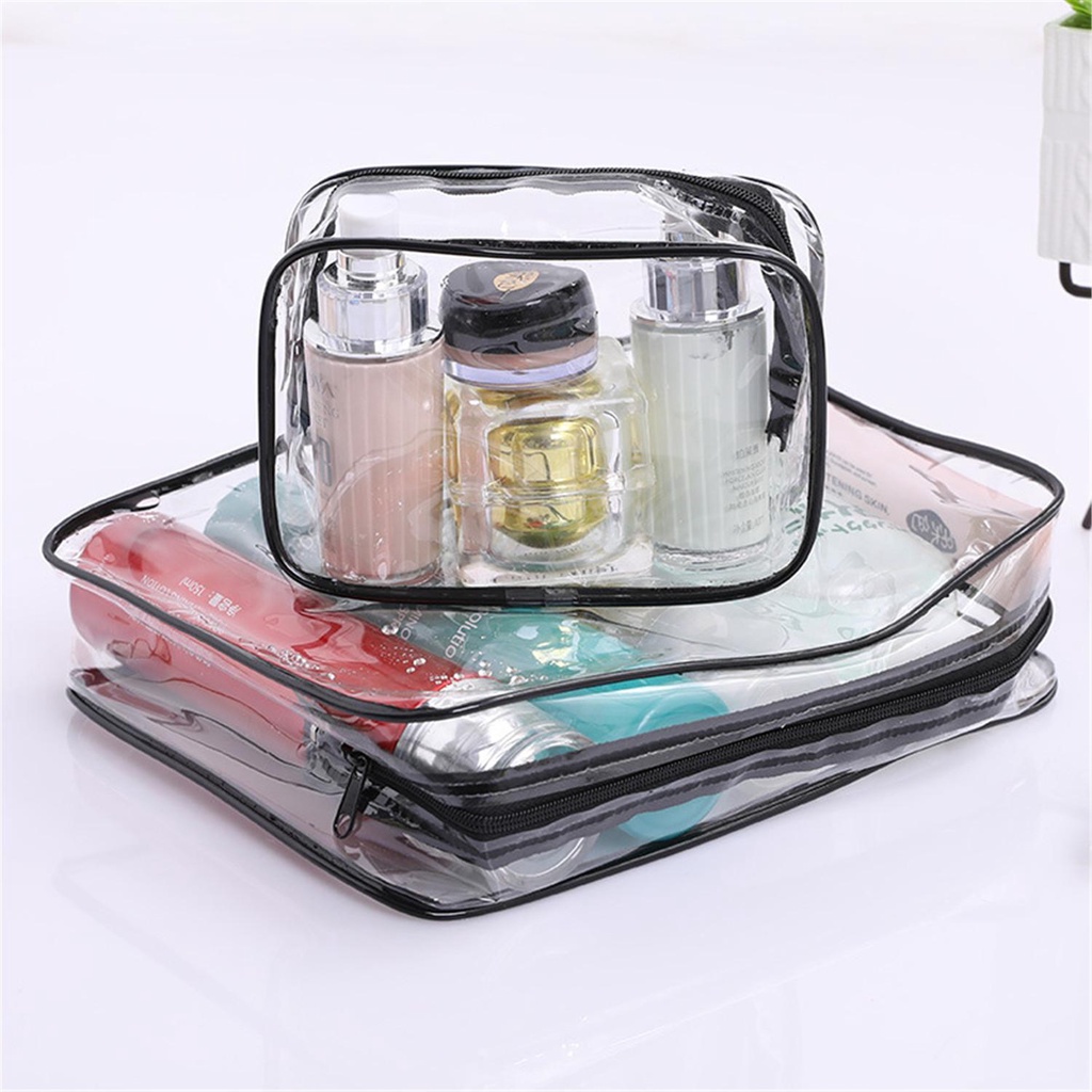 ZAIJIE Environmental Protection Cosmetic Bags Women Toiletry Bag Makeup Case Travel Waterproof PVC Zipper Storage Pouch Transparent