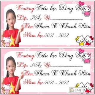 Nhãn vở in tên lấy ngay