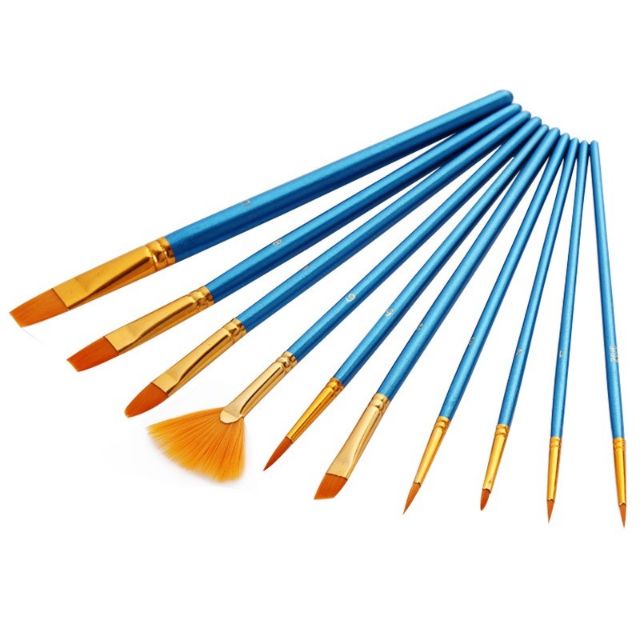 Bộ 10 cọ vẽ xanh vẽ màu nước sơn dầu arcrylic rẻ nhất