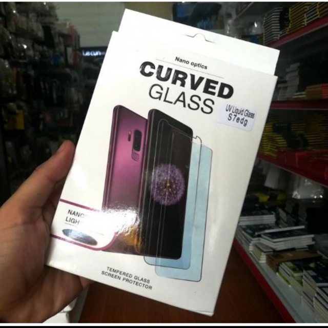 Kính cường lực full keo UV cho samsung S7 Edge