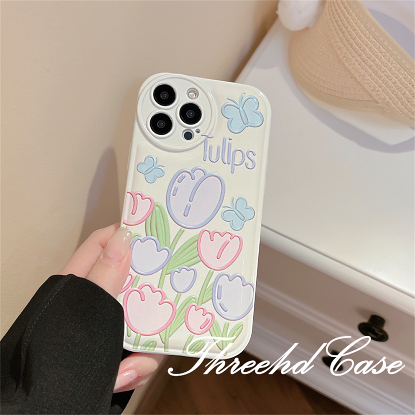 Ốp Điện Thoại TPU Mềm Đệm Khí Chống Rơi In Hoa Đơn Giản Cho iPhone 14 13 12 11 Pro Max SE 2020 X Xr Xs Max 8 7 6 6s Plus