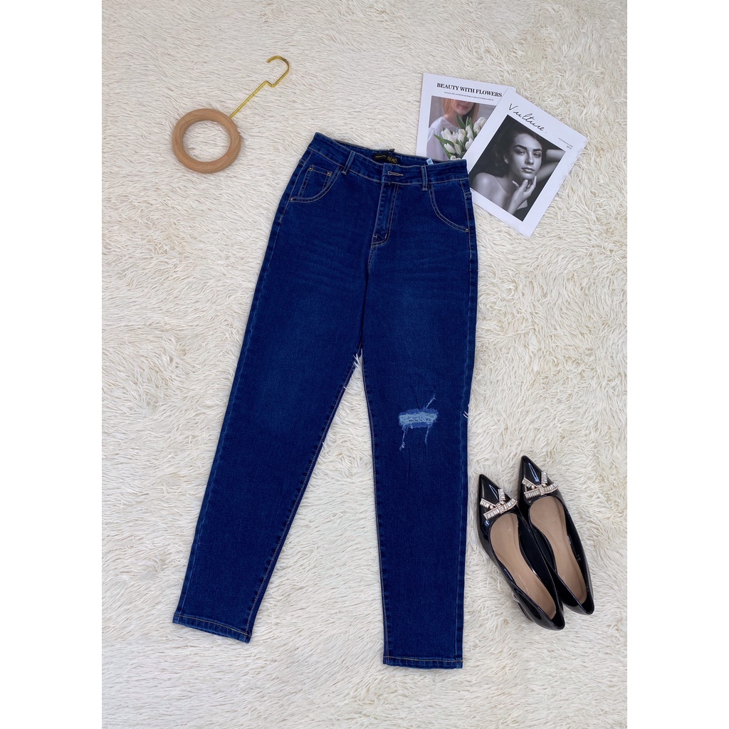 Quần Jeans rách gối QJD0009 Bigsize Tú Mỡ