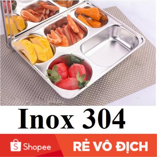 Khay cơm inox 5 ngăn sâu lòng kiểu Hàn Quốc