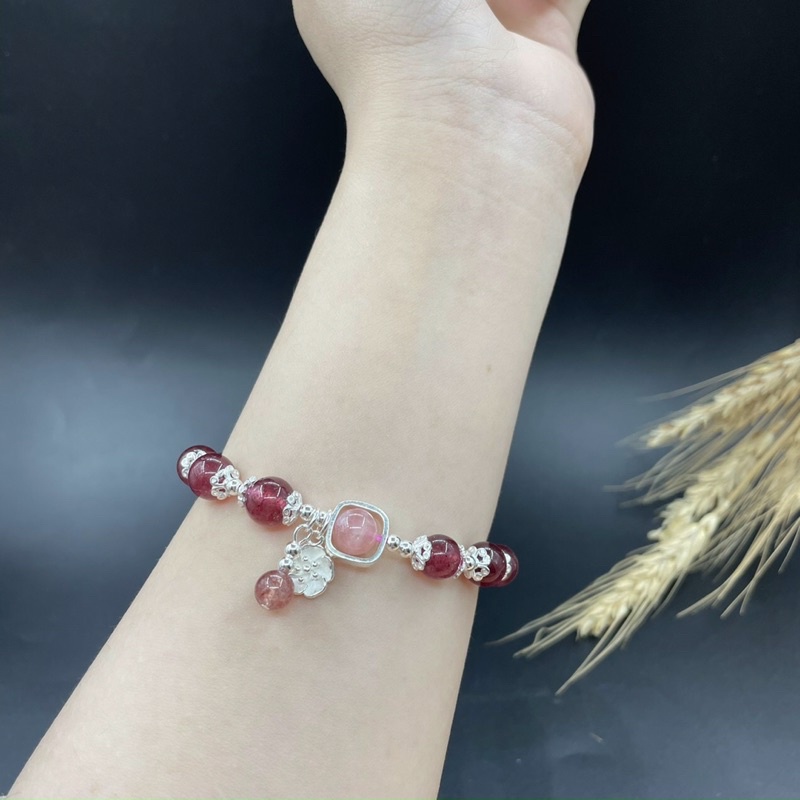Vòng Tay Đá phong thủy phối Chram Bạc 925
