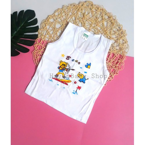 Áo Ba Lỗ Bosini Trắng sơ sinh Cho Bé