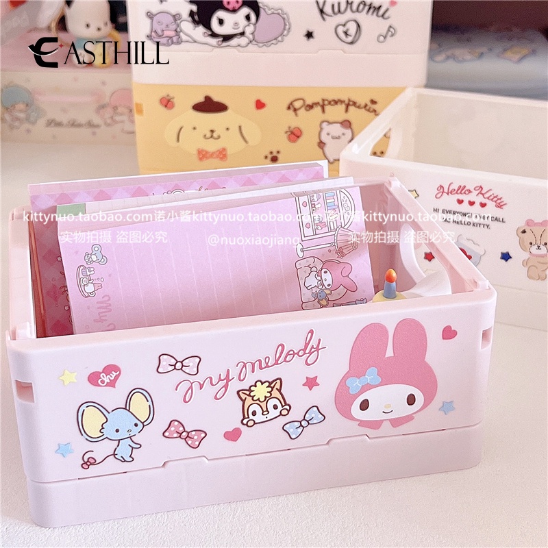 Hộp Đựng Đồ Bằng Nhựa Hình Kuromi My Melody Đáng Yêu Có Thể Gấp Gọn